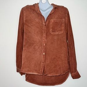 Velvet Heart Autumn Red Washed Long Sleeve Button Down Western Shirt
